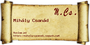 Mihály Csanád névjegykártya