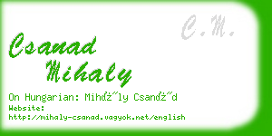 csanad mihaly business card
